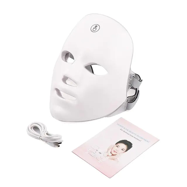 Facial Skin Rejuvenation LED Mask - USB-charged 7-color LED photon therapy