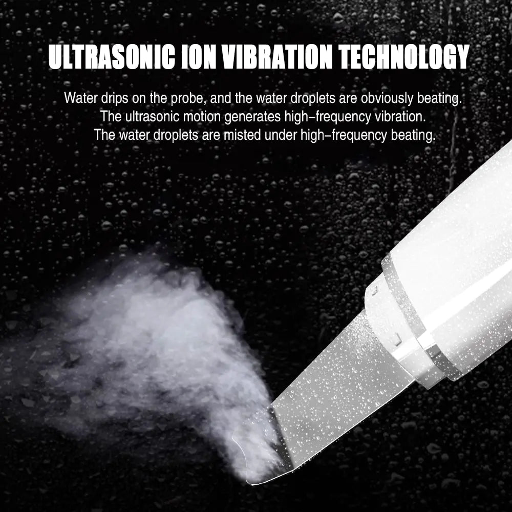 Ultrasonic Skin Scrubber KIT - Pore Cleaner Facial Ion Deep Face Cleaning Sonic Peeling Tools EMS Mesotherapy