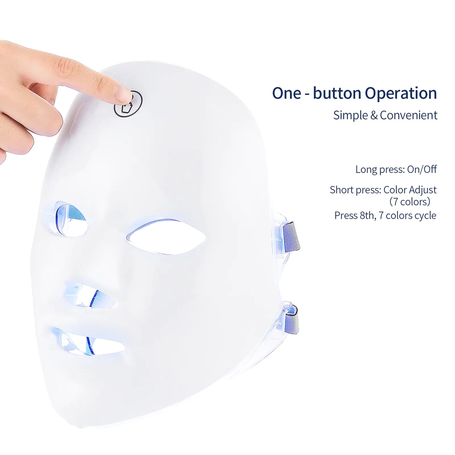 Facial Skin Rejuvenation LED Mask - USB-charged 7-color LED photon therapy