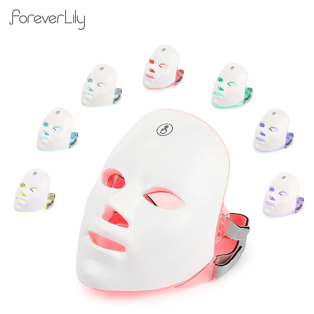 Facial Skin Rejuvenation LED Mask - USB-charged 7-color LED photon therapy